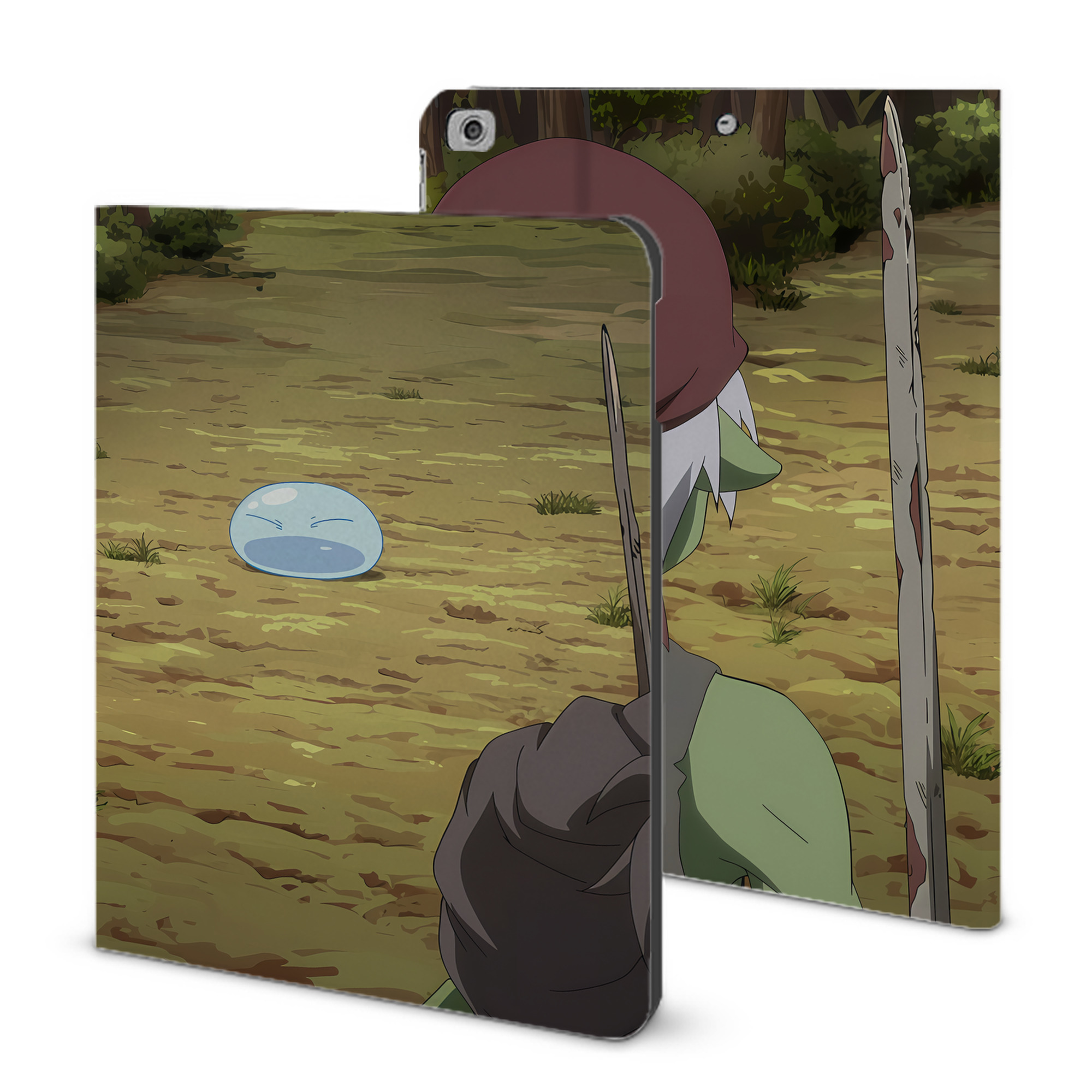 （画像用） 転スラ Regarding Reincarnated to Slime IPad ケース ブック型 PUレザー TPU 耐衝撃 軽量 薄型 ペン収納なし 全面保護 IPad 各モデル対応